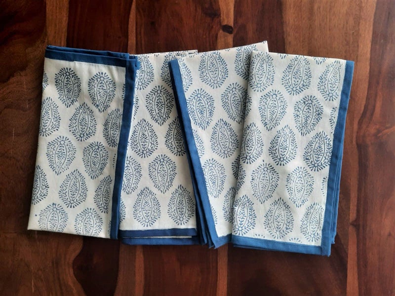 ATOSII Tropical Summer 100% Cotton Cloth Napkins, Handblock Print Designer Soft Durable Table Linen, Perfect for Dinners, Weddings, Cocktail, Parties I 20 X 20 Inches I Set of 4 I - Image 1